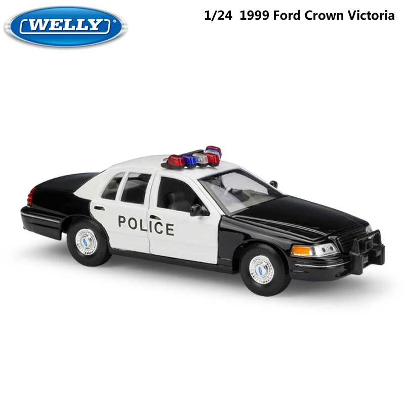 WELLY Mudel Auto 1:24 Diecast Sõidukid Mänguasjad Klassikaline 1999 Ford Crown Victoria Takso Politsei Sulam, Metall Mänguasja Auto Lastele Kingituste Kogumine