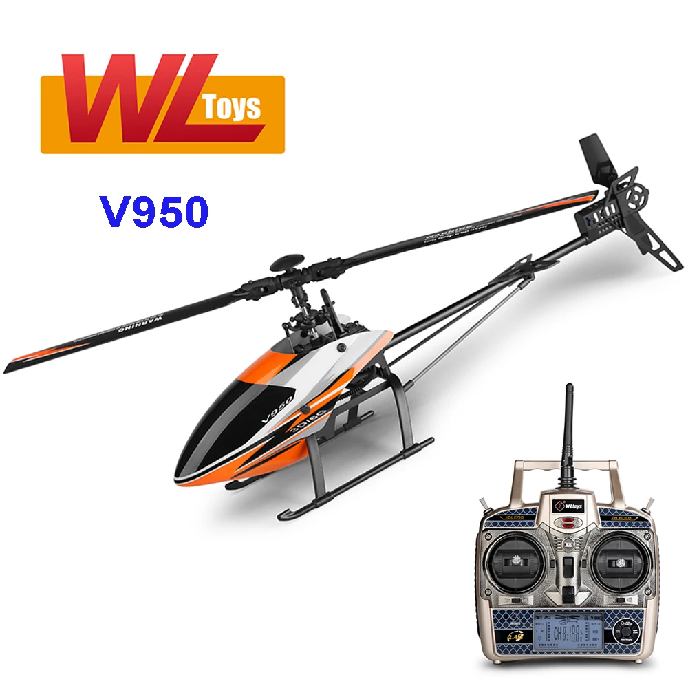 WLtoys V950 RC Helikopter RTF 2.4 G 6CH 3D 6G Harjadeta Mootor RC Lennuk Flybarless puldiga Aircaft Mänguasjad Kingitus Sõbrale