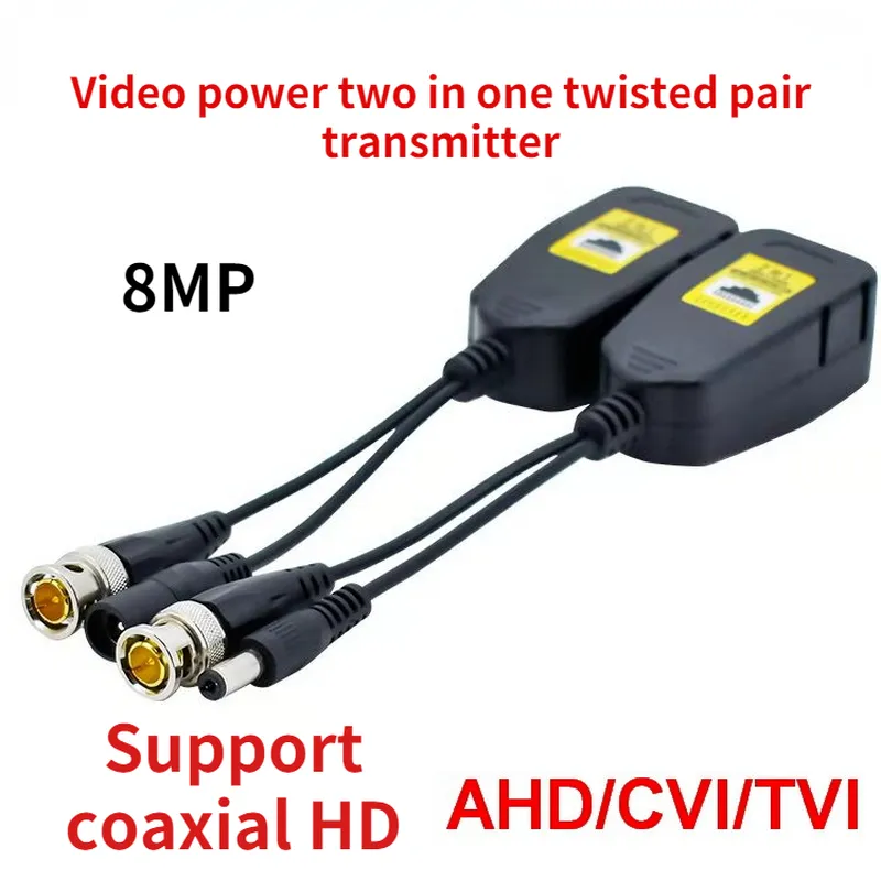 1 Paar BNC To RJ45 Passiivne Video Power + Audio Balun Saatja Jaoks CCTV Kaamera 8MP CVBS AHD CVI TVI UTP Balun