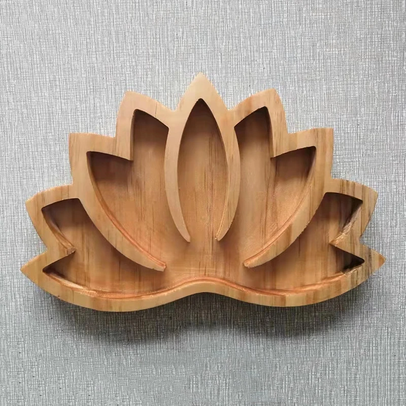 1 Tk Puidust Lotus Flower Crystal Renn Decor Omanik Ekraan, Ehted Plaat Crystal Display Omanik Tervendav Kivid Home Decor