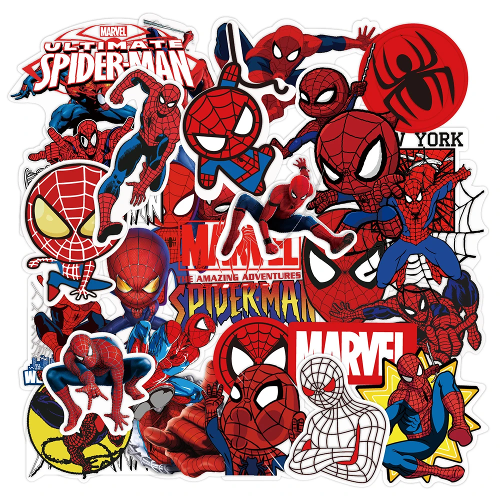 10/30/50tk Disney Marvel Koomiks Anime Spider Man Stikers Rula Sülearvuti Telefon Mootorratta Auto Veekindel Kleebis Kid Mänguasi