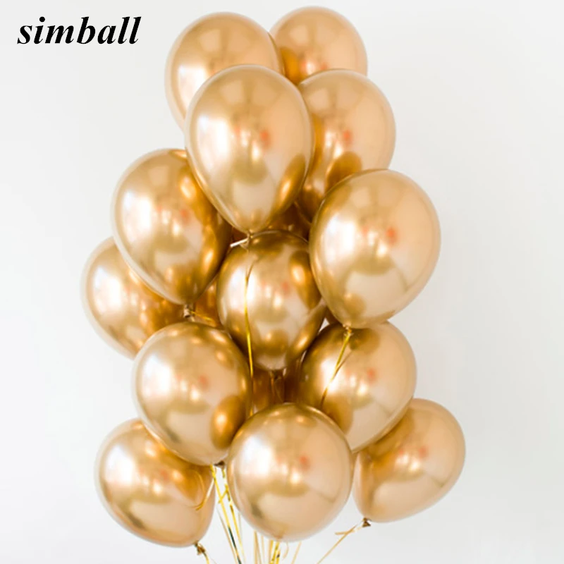 10tk/palju Kuld, Hõbe Metallik Sinine Roosa Roheline Lilla Ballon Pulm Sünnipäevaks Lateks Metallist Kroomitud Õhu Õhupallid Heeliumiga Balon
