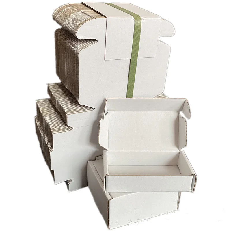15TK Valge Cardbord Karbil Pakkimine, Tellimuste Mailer Laevandus Kastid Väike Ehted Volditud Pakendite Kastid
