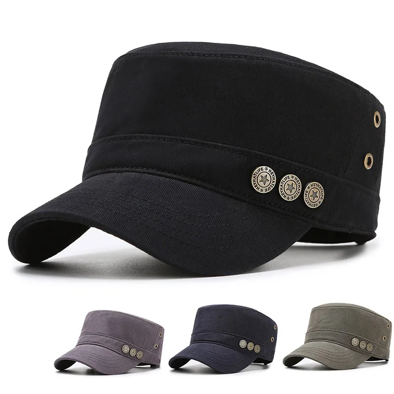 2022 Kaubamärgiga Mehed Sõjaväe Mütsid Väljas Vabaaja Puuvillane Müts Korter Top Kapoti Naiste Vintage Armee Casquette Luu Gorras Ja Õhu Auk