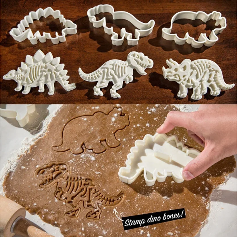 3D Dinosaurus Cookie Cutters Hallituse Dinosaurus Biskviit Reljeef Hallituse Sugarcraft Magustoit Küpsetamine Silikoon Hallituse Sop Kook Decor Tööriist