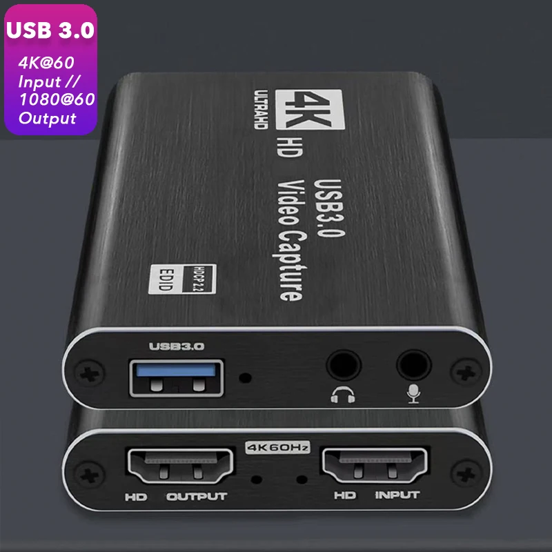 4K USB 3.0 Video Capture Card HDMI-ühilduv 1080P 60Hz HD Video Recorder Grabber Jaoks PS4 OBS Mängu Salvestuse Live Streaming