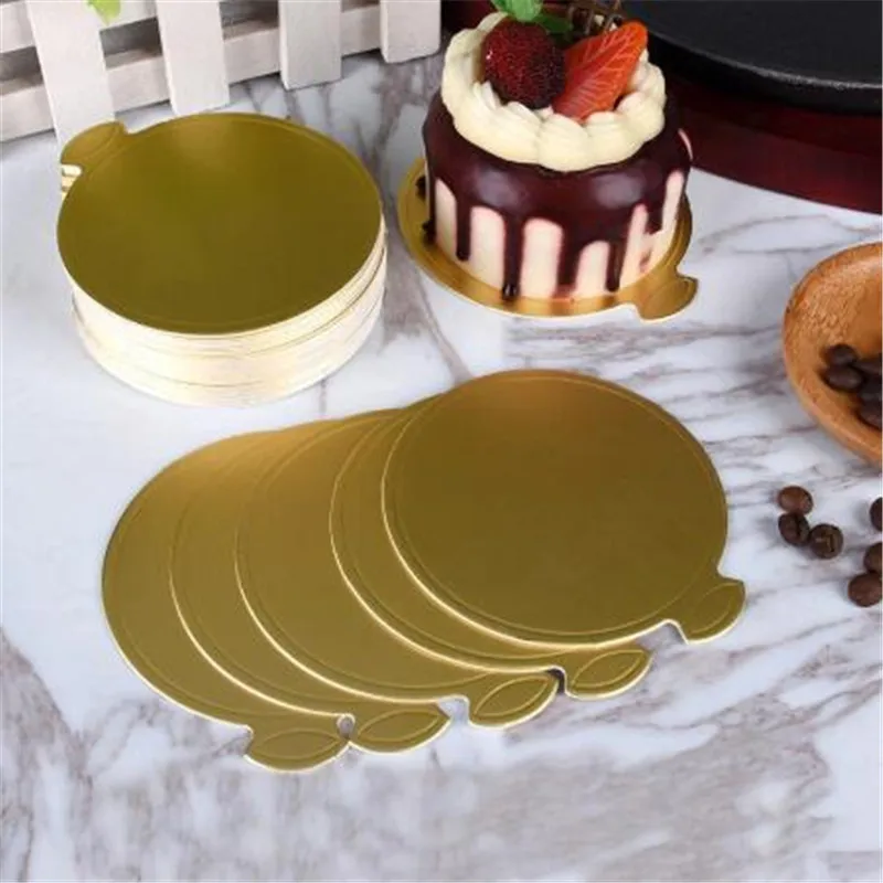 50/100tk Ring Kook Lauad kuldne Paber Cupcake Magustoit Kuvab Plaadi Papi Küpsetamine Kook Raske Paber-Pad Küpsetamine Tööriist
