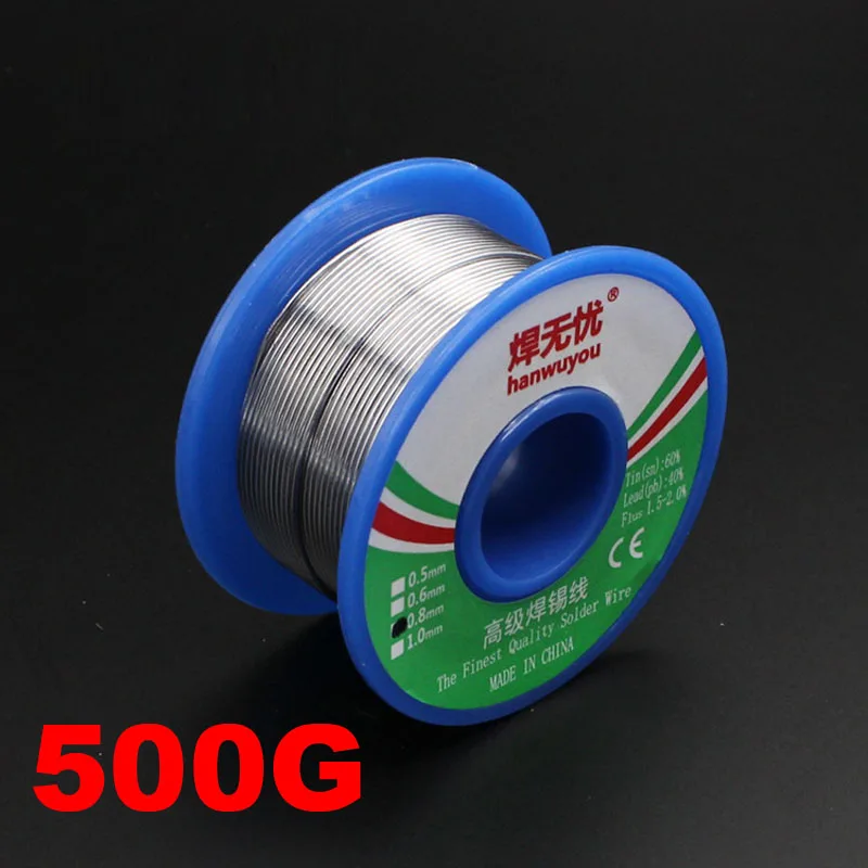 500g/0.5 mm/0.6 mm/0.8 mm/1.0 mm/1.2 mm 60/40 pliivaba Jootetina Rosin Core Tin Wire Welding Flux 1.5-2.0% Raud Reel