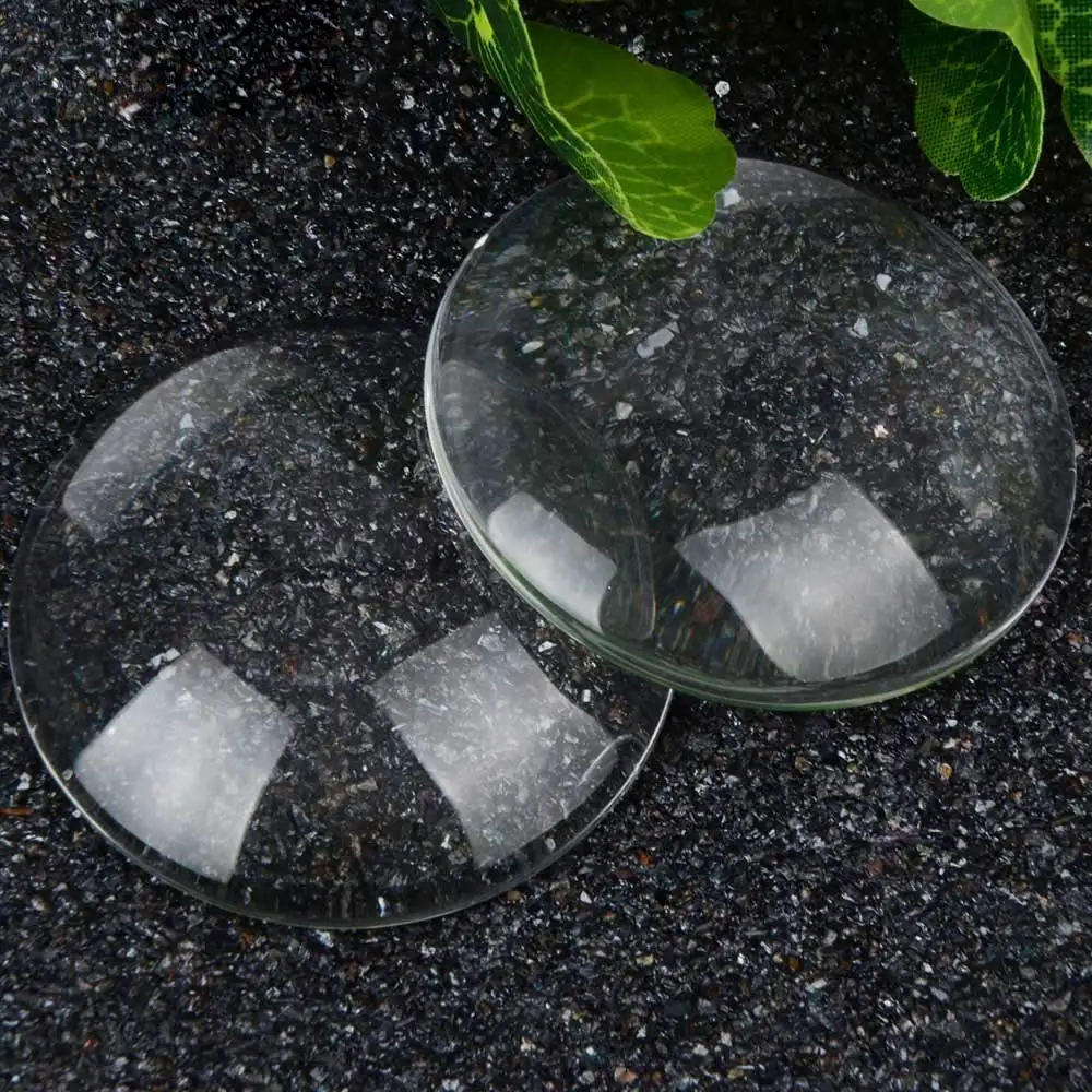 50mm Suur Ring Suurendusklaasi läbipaistvast Klaasist Kupli Cabochons