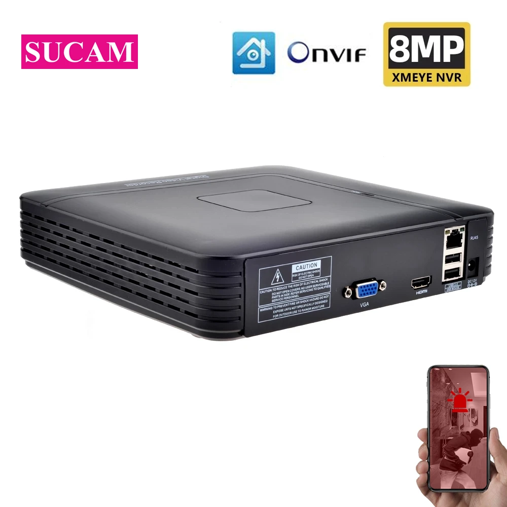 9/16/32 Kanal 4K 8MP IP CCTV NVR XMeye Nägu liikumistuvastus Turvalisuse H. 265 Network Video Recorder for 4MP 5MP 8MP IP Kaamera