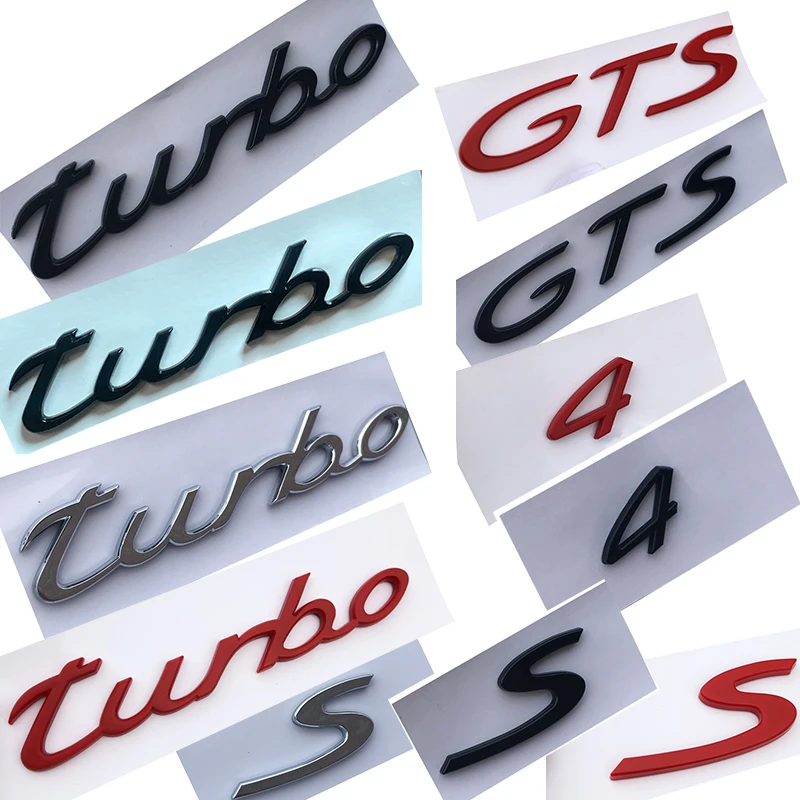 ABS Auto Mudeli Embleem Tarvikud Porsche Panamera Cayman Boxster Cayenne 911 718 918 Macan Targa GTS Turbo 4 S Logo Kleepsud