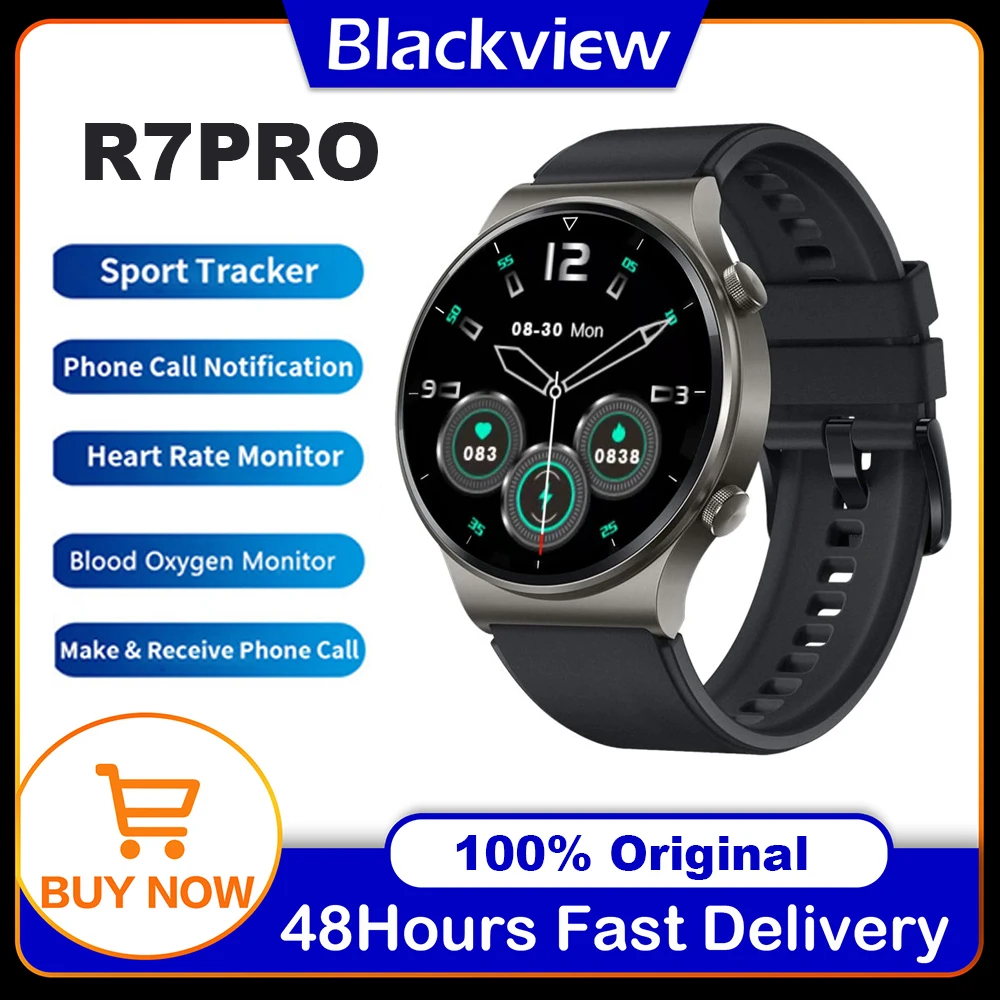 Blackview Meeste Smartwatch R7PRO Bluetooth Helistamine Smart Sport Watch Naiste IP68 Veekindel SpO2 Magada Pedometer IOS Android