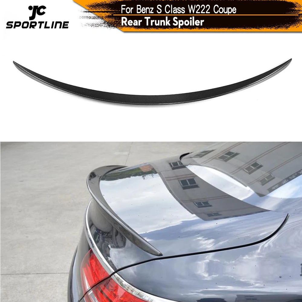 Carbon Fiber / FRP Must Tagumine Spoiler Pagasiruumi Boot Tiiva Huule jaoks Mercedes-Benz S-Klass S500 S550 S63 S65 AMG Coupe 2D 2014 - 2018
