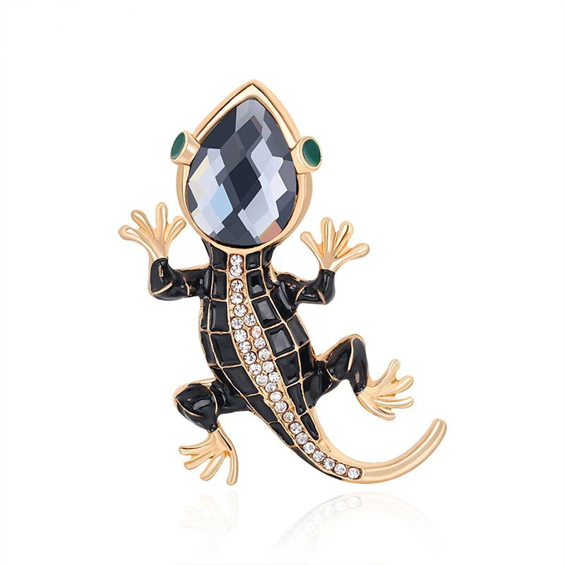 Crystal Sisalik Gecko Prossid Naiste Ehted Luksus Armas Moe Loomade Rinnamikrofon Nööpnõelad Säravad Ehted Lapsed Rõivamanused