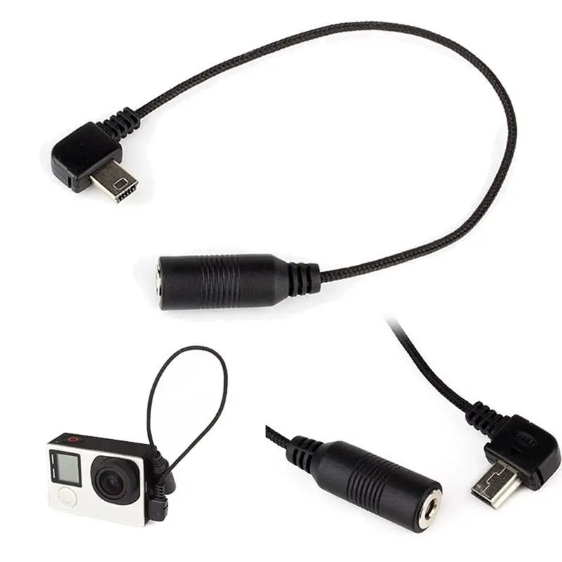 Digitaalne Kaamera Mini USB ja 3,5 mm Mikrofon Mic Adapter Transfer Kaabel Traat GoPro Hero 3 3+ 4 Mikrofoni Adapter Kaabel