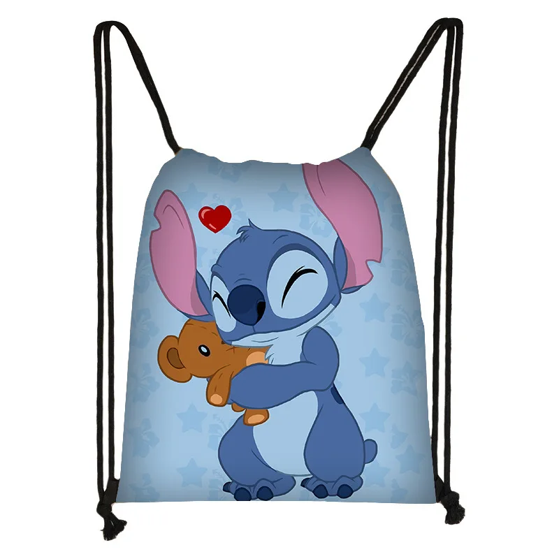 Disney stitch (anime, joonis nöör-tasku ladustamise kott kawaii õmblema cartoon seljakotid lapsed Sünnipäev, Jõulud kingitused, mänguasjad