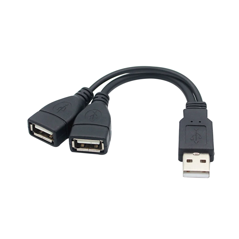 Double USB Pikendus A-Mees 2-Naine Y Cable Power Adapter Converter USB2.0 (Meeste 2Dual USB-Emane Y Splitter 15cm~18cm