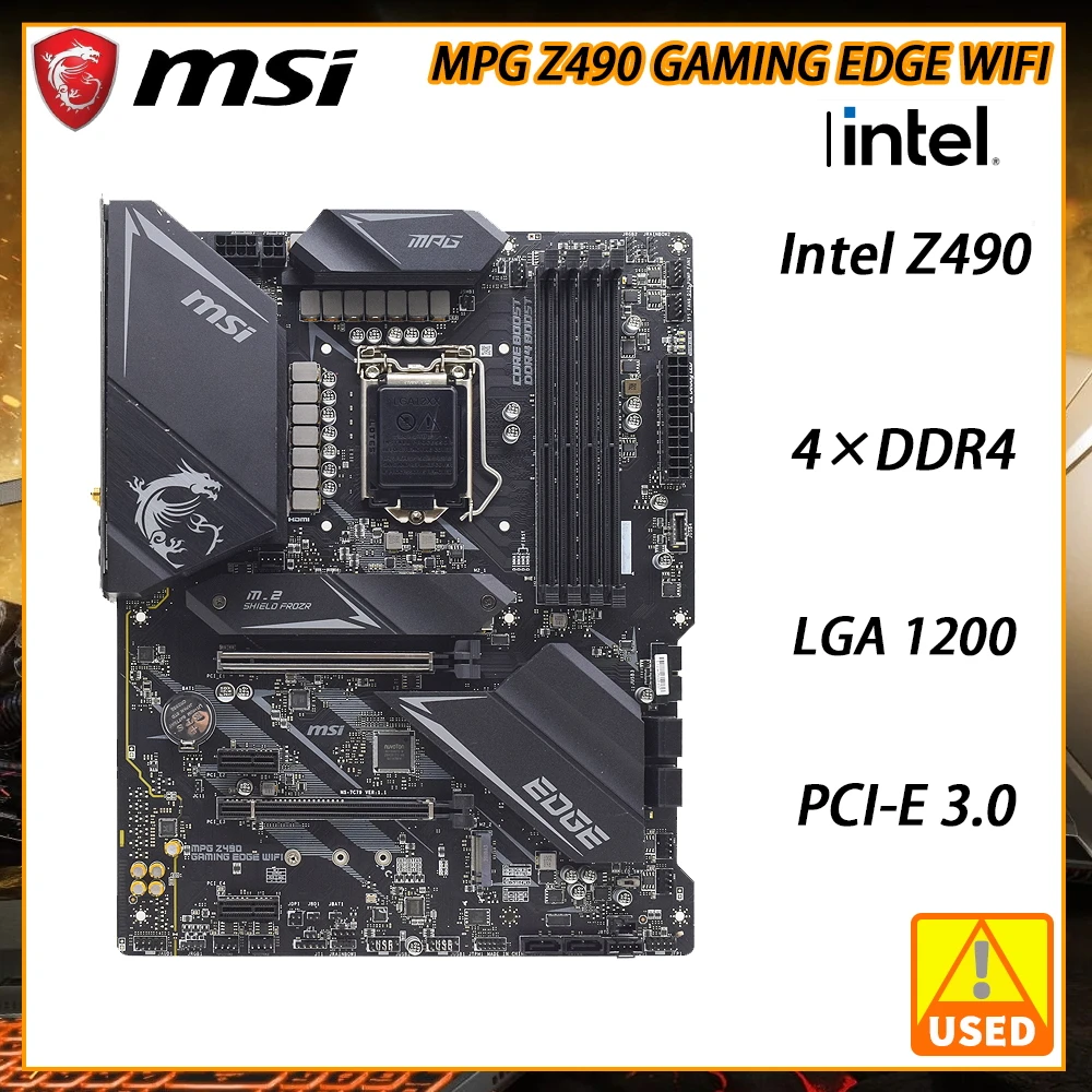 Emaplaadi LGA 1200 Eest i3-10100F cpu MSI MPG Z490 laua SERVA WiFi Emaplaadi DDR4 Intel Z490 PCI-E 3.0 128GB 2×2 M. ATX