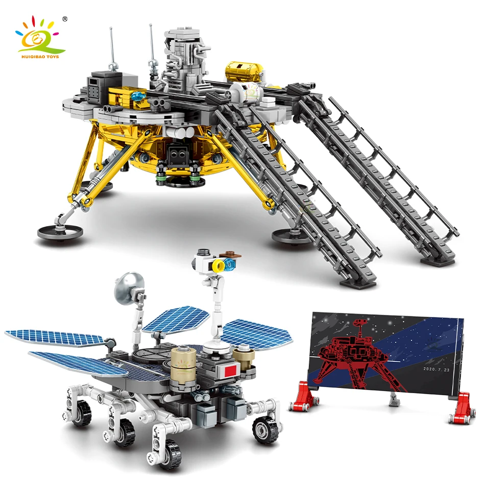HUIQIBAO 1098Pcs Space Astronaut Sond Mars Rover Lander Mudel ehitusplokid Linna DIY Kosmose Tellised Mänguasjad Lastele