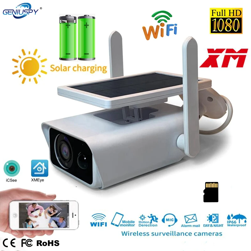 ICSEE Veekindel Home Security Päikeseenergia WIFI IP Kaamera 1080P HD CCTV Võrgustik, Õues Siseruumides IR Juhtmeta valvekaamerad