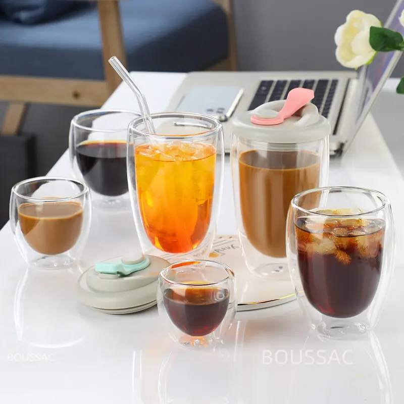Kahe Klaasi Kohvi Tassi Espresso Tassi Komplekt Kõrgele Temperatuurile Vastupidavad Klaasist Klaaspakett Läbipaistev Tassi Joogi Tassi