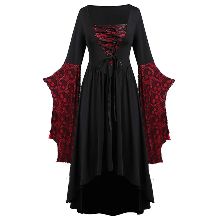 Keskaja Renessansi Kleit Halloween Kostüümid Naistele Cosplay Kostüüm Vintage Vampiir, Nõid Õudus Pruut Pikk Kleit 5xl