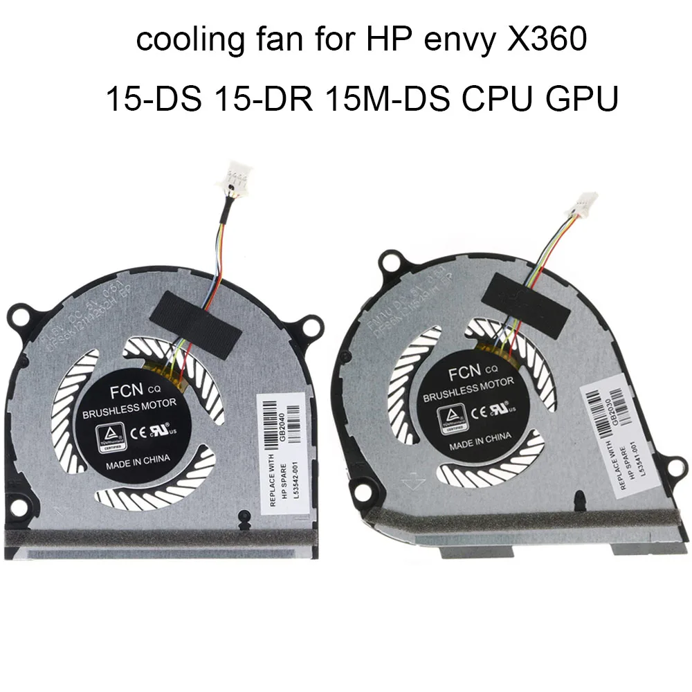 L53542 L53541-001 Arvuti Fännid HP Envy X360 15-DS 15-DR 15M-DR DR0004 15M-DS DS0011 TPN-W142 PC Graafika GPU CPU Cooler