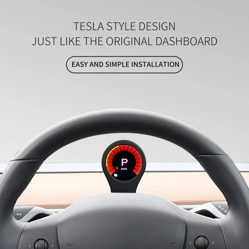 LCD Digitaalne Auto Head Up Display Kiiruse mõõtmise jaoks Tesla Model 3/Y Läbisõit Kiirus-Ekraan Armatuurlaual Juhi GPS Telefoni Omanik Laadija