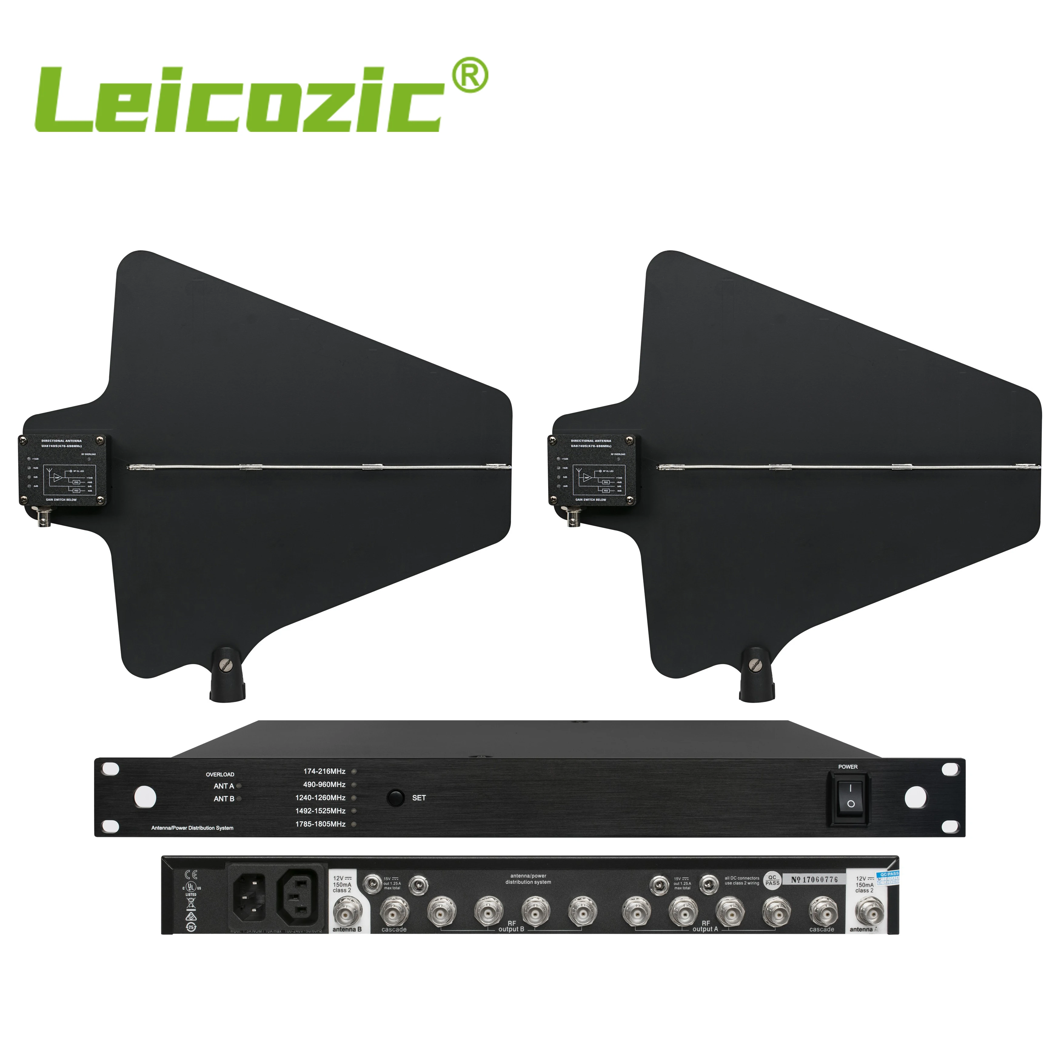 Leicozic UA845UWB UHF Antenni Võimsus Jaotusvõrgu Võimendi raadiosignaalid Booster Mikrofon ja Traadita Tugevdaja 460-950Mhz
