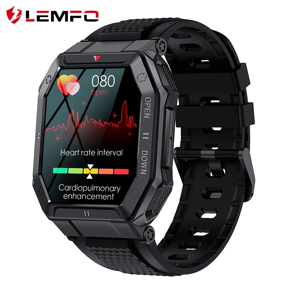 LEMFO Ares Smart Watch Mehed Kohandatud Taustapildid Bluetooth Kõned Südame Löögisageduse Monitor IP68 Sport Smartwatch 350 mAh Aku, 2022 Uus