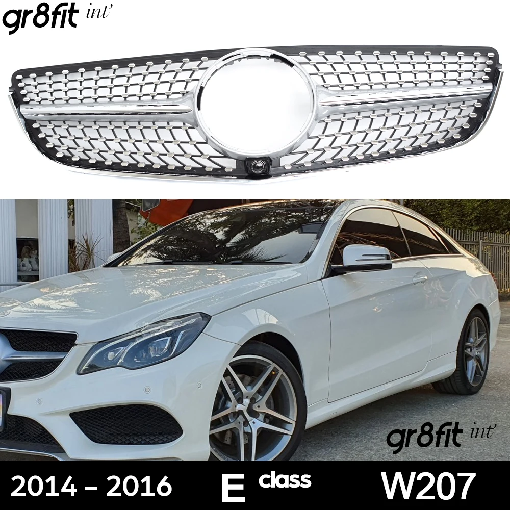 Must Hõbe ABS Plastikust Esi Grill W207 Teemandid Iluvõre eest Mercedes 2014 - 2016 E-Klassi 2-Uksega A207 Carbiolet 7 C207 Kupee