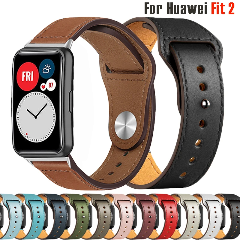 Nahast rihmad Huawei Vaadata Mahub 2 Smartwatch Bänd Asendamine Sport Käepaela retro aasa Käevõru Fit2 watchband Tarvikud