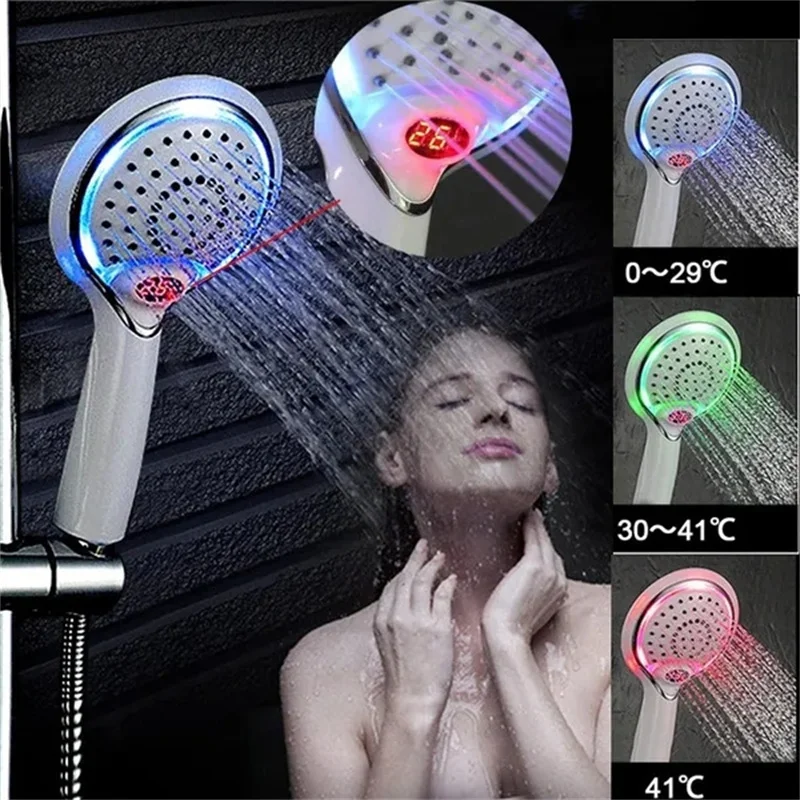 Pihuarvuti LED Dušš Spray Digitaalne Temperatuuri Andur 3 Värvi muutumine Vee Jõul Uue Dušš Pea Vannitoa Tarvikute Komplekt
