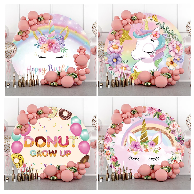 Rainbow Unicorn Ring Kangas Taustaks Elastse Sünnipäeva Baby Shower Pool Kaunistused Isikliku Stuudio Taust Supplie