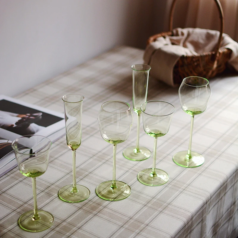 Retro Roheline Pokaalilaadse Veini Klaas Ilus Šampanja Flööt Cup Vintage Läbipaistev Viski Margarita Joomine Veini Klaase, Barware