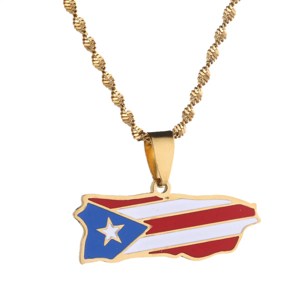 Roostevabast Terasest Mood Emailiga Puerto Rico Kaart Ripats Kaelakee Naiste Puerto Ricans Kaart Ehted