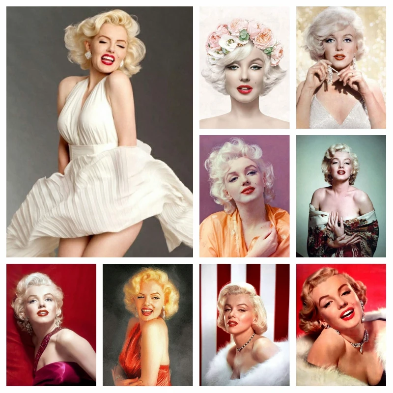 Seksikas Marilyn Monroe Kuulus Movie Star Diamond Tikandid Maali AB Täis Ruut, Ring Harjutused ristpistes Käsitöö Home Decor