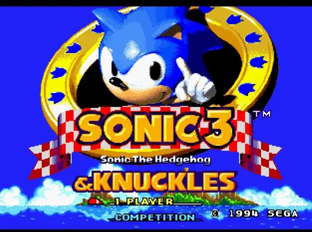 Sonic ja Knuckles & Sonic 3 tippkvaliteediga 16 bit Sega MD mäng Cartridge jaoks Megadrive Genesis süsteemid