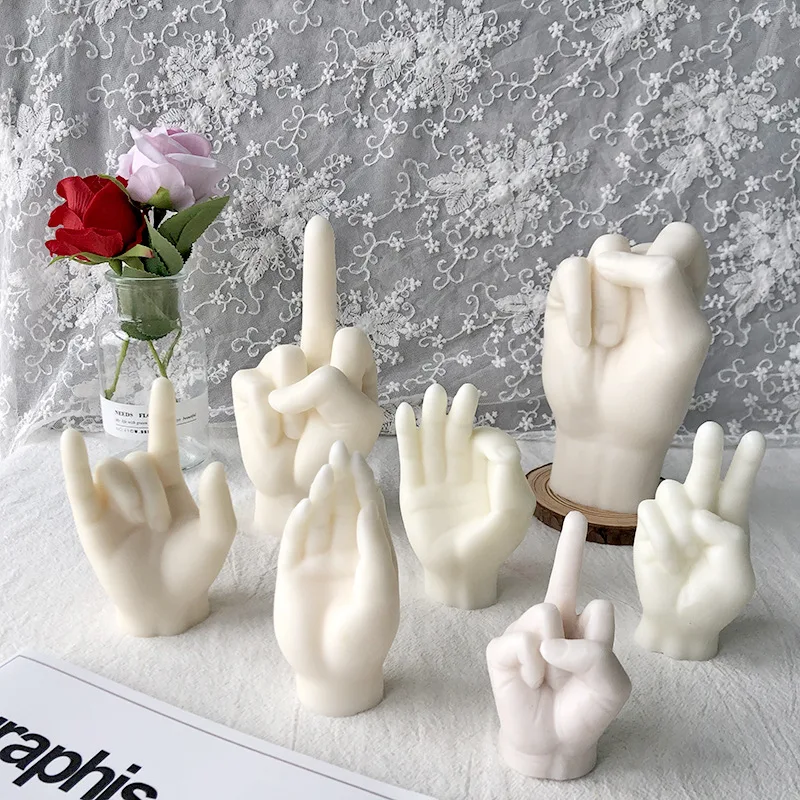 Sõrme Küünal Silikoon Hallituse DIY Keskmise Sõrme Žest Aroomiteraapia Krohv Küünal Omanik Ornament Hallituse Küünla valmistamise Tarvikud