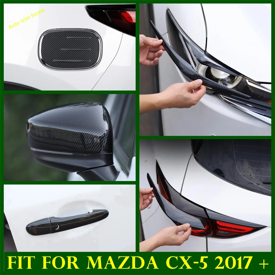 Süsinikkiust esituled Pagasiruumi Tagumised Udutuled Silmalau Rearview Mirror Ukse Käepide Õli Katte Jaoks Sisekujundus Mazda CX-5 CX5 2017 - 2022