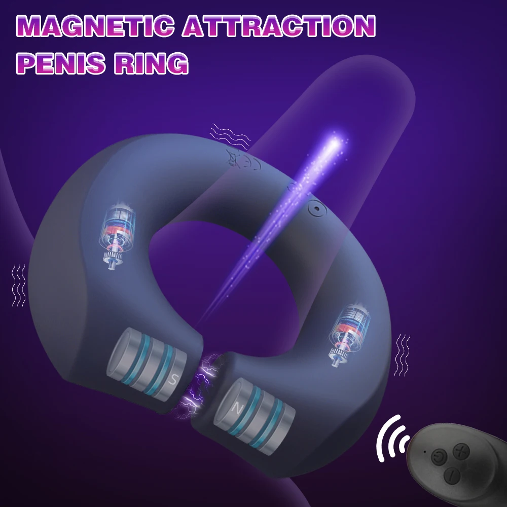 Tugev Magnet Peenise Rõngas Vibraator Hilinenud Ejakulatsioon Kukk Ring puldiga Mees Masturbator Täiskasvanud Sugu Mänguasjad Toode Mees