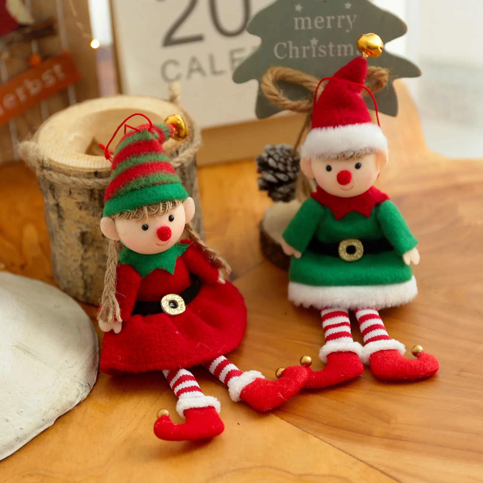 Uus Aasta 2021 Jõulud Elf Doll Kaunistused Xmas Tree Rippuvad Ripats Navidad 2022 Santa Lapsed Kingitus Jõuluks Kodu Kaunistamiseks