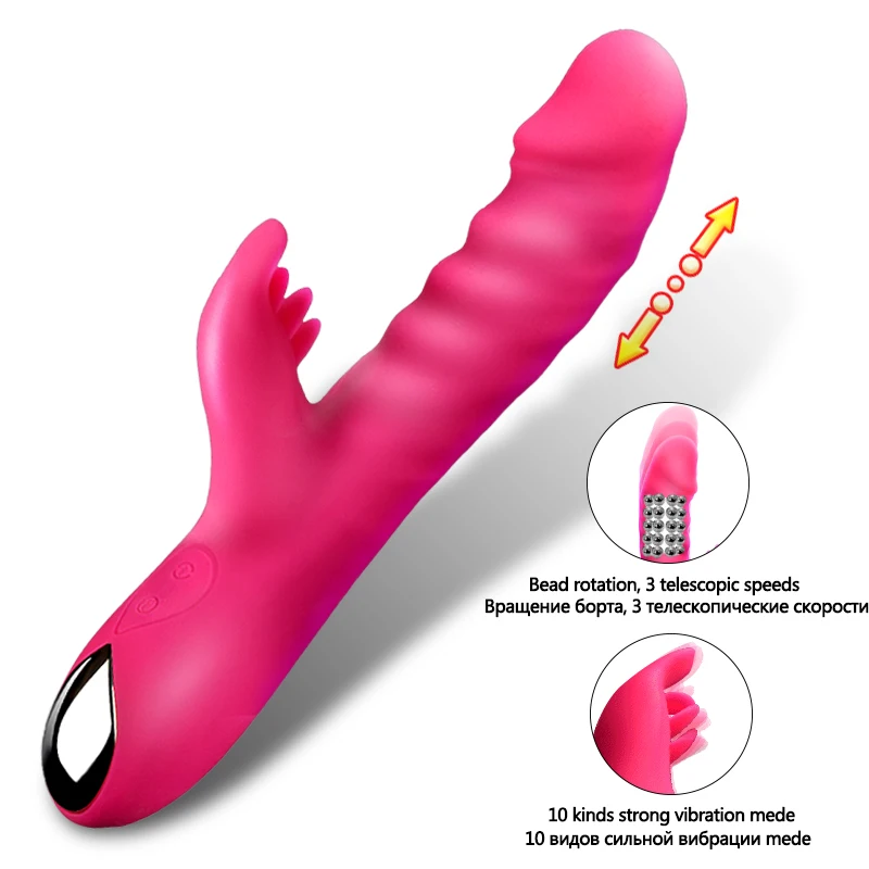 Vajutame Realistlik Dildo Naistele Dual Vibraator 10 Kiirus Kliitori Stimulatsiooni G-spot Vibraator Sex mänguasjad, Naiste USB-Laadimine