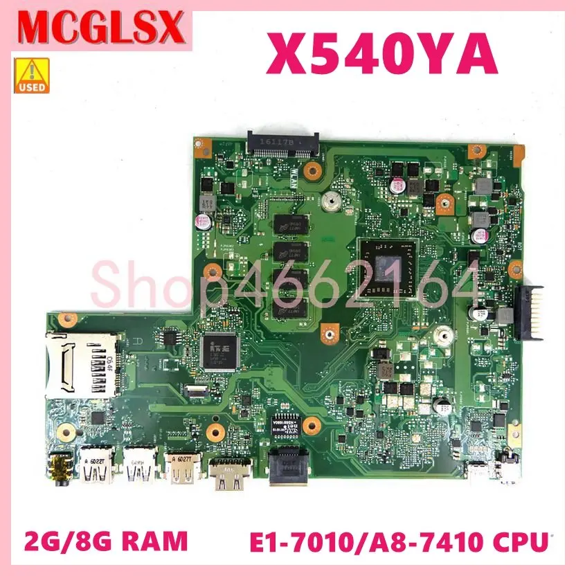X540YA E1-7010/A8-7410 CPU 2G/8G RAM Sülearvuti Emaplaadi ASUS VivoBook BX540Y X540YA XX055T Sülearvuti Emaplaadi OK Kasutada 